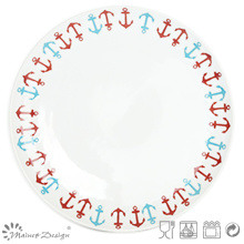 Heißer Verkauf 27cm Weiß mit Silk Screen Dinner Plate
